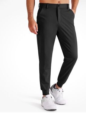 NWT LIBIN Men's LightweightBlack Golfer Jogger Pants - Performance Casual SZ S